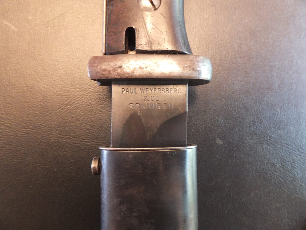 baïonnette Allemande K98, 84/98 3eme type german bayonet Paul Weyersberg police