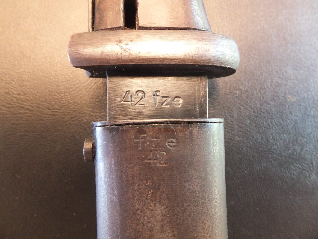 baïonnette Allemande K98, 84/98 3eme type german bayonet fze  42 (F.W. Höller)