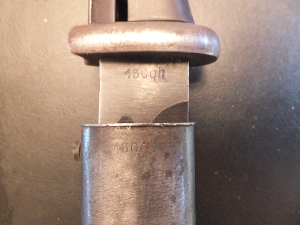 baïonnette Allemande K98, 84/98 3eme type german bayonet cqh 43 Clemen & Jung