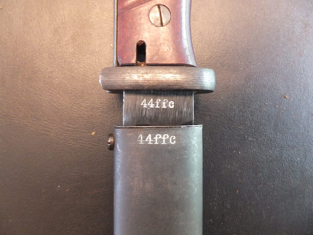 baïonnette Allemande K98, 84/98 3eme type german bayonet ffc 44 F. Herder A. Sn.