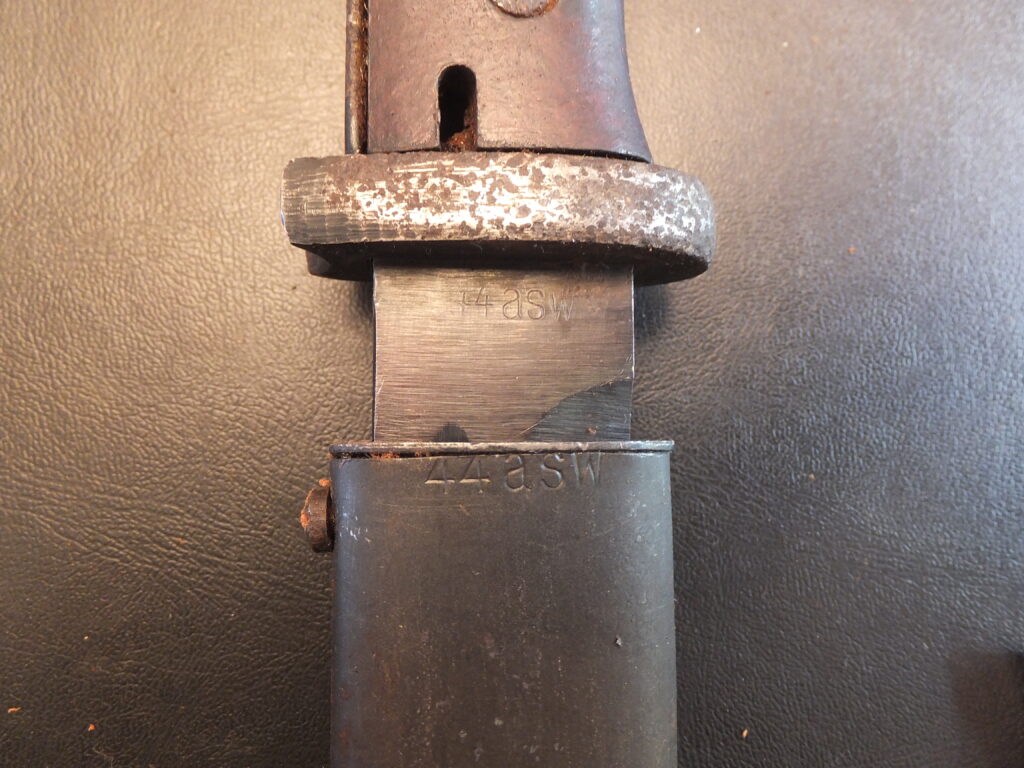 baïonnette Allemande K98, 84/98 3eme type german bayonet asw E.uF. Horster 44 riveted