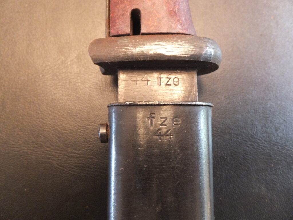 baïonnette Allemande K98, 84/98 3eme type german bayonet fze 44 (F.W. Höller)