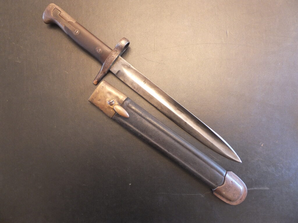 Baïonnette italienne modèle 1870 vetterli ressort court raccourcie 1916 bayonet, italian bayonet, bayonet, baionnetta italiana 